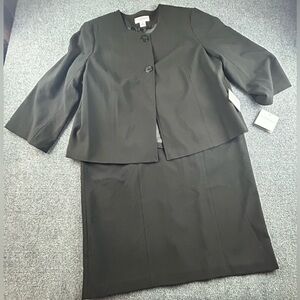 Vintage Sag Harbor‎ Two Piece Skirt Set Black Sz 18 Stretch NWT